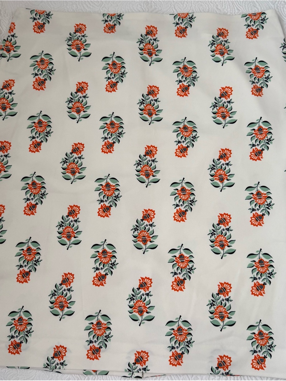 Ann Taylor Floral Skirt in Ivory with Orange & Mint Accents